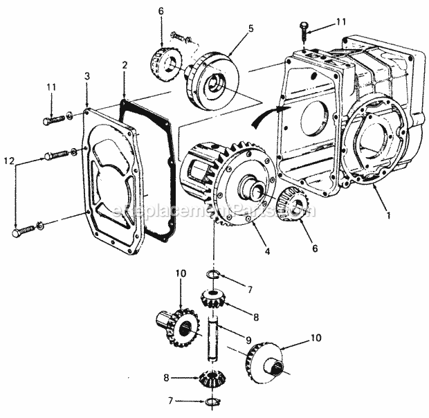 Transmission-Differential Diagram and Parts List for 1882 800000-821059, 140-721-100, 141-721-100 Cub Cadet Lawn Tractor